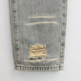 HS jeans Ripped and Repaired: Vintage Washed Denim Jeans with Distressed Style