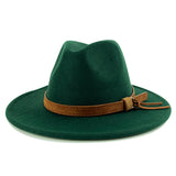 Walter White Fedora Solid Color Top Hat Versatile Fedora Hat British Style Big Brim Woolen Hat