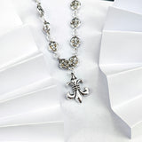 Chrome Heart Necklace Pendant Vintage Cross Chain