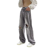 Unisex Jeans Ripped Jeans Straight Pants