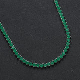 Zircon necklace green malay jade
