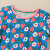 Girl Dress Summer Knitted Cartoon Printed Princess Dress Girls' Dress