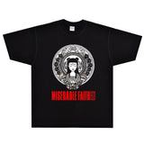 Rock Star T Shirt American Style Loose Street Retro round Neck Printed Cotton Short Sleeve