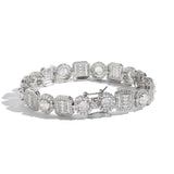 Zircon necklace square round mix and match tennis chain