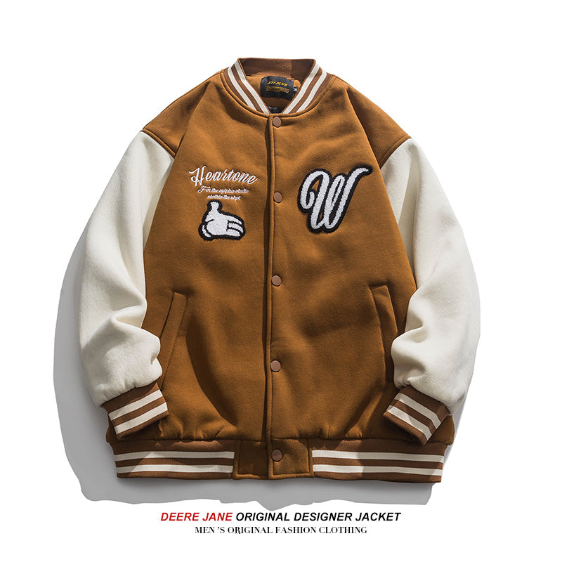 Men's Baseball Jacket Spring Baseball Jacket Men's Loose Color Matching Couple Jacket