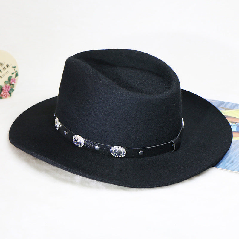 Walter White Fedora Tibetan Wool Top Hat Cross Woolen Western Cowboy Hat
