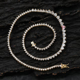 Zircon necklace gradient size heart-shaped tennis chain