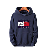 Tommy T Hoodie Hooded Sweater Fleece Print