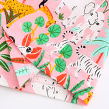 Girl Dress Girls' Summer Knitted Cotton Cartoon Printed Short Sleeve Princess Dress round Neck Dress