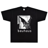 Rock Star T Shirt Bauhaus Bela Lugosis Dead Sticke T-shirt Rock Band American Retro Loose Short Sleeve
