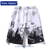 Nasa Shorts Shorts for Men Summer Trendy Student Loose Elastic