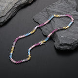 Zircon necklace color zircon marquise tennis chain