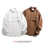 Men Long-Sleeve Shirt Spring Long Sleeve Shirt Men's Baggy Coat