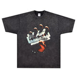 Rock Star T Shirt Judas Priest British Steel T-shirt Rock Band American Loose Vintage Short Sleeve