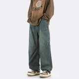 Unisex Jeans Vintage Washed Jeans Loose Straight Oversize Wide Leg Pants