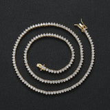 Zircon necklace copper micro-paved zircon single row tennis chain