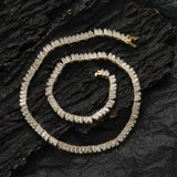 Zircon necklace front and back ladder square zirconium tennis chain
