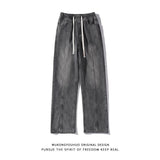 Unisex Jeans Vintage Washed Old Jeans Loose Straight Pants