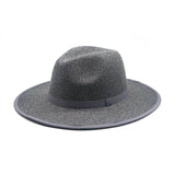 Walter White Hats Fedora Hat Simple Woolen Hat Flat Brim Wide Brim Soft Felt Cap