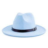 Walter White Fedora Solid Color Belt Woolen Hat Autumn and Winter Men and Women Fur Felt Hat