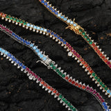 Zircon necklace colorful mother and child zircon tennis necklace