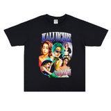 Rock Star T Shirt Kali Uchis round Neck Popular T-shirt Short Sleeve Loose Cotton