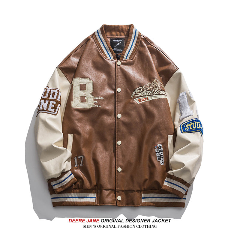 Men's Baseball Jacket Men's Vintage Retro Loose Spring Jacket Spring and Autumn