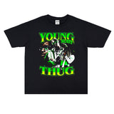Rock Star T Shirt Washed Distressed Printed T-shirt Short Sleeve Loose Men