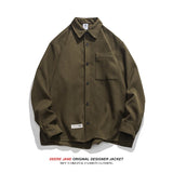Men Long-Sleeved Shirt Spring Long Sleeve Shirt Men's Casual Baggy Coat Jacket