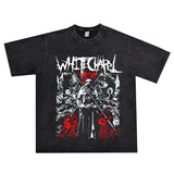 Rock Star T Shirt Whitechapel Rock Band Vintage Print Distressed T-shirt Loose