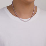 Zircon necklace Pink tennis chain