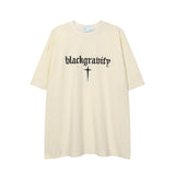 After Prom Shirt Summer Embroidery Letters Oversize Men's Cotton T-shirt Fashion Brand Short Sleeve