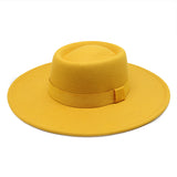 Walter White Hats Solid Color Wool Autumn and Winter Warm Outdoor Oval Ring Top Hat
