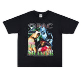 Rock Star T Shirt Printed T-shirt Short Sleeve round Neck Loose Cotton