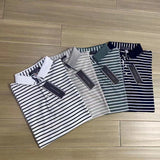 Tommy T Shirts Men's Casual Striped Short-Sleeved Polo Shirt