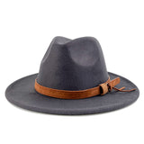 Walter White Fedora Solid Color Top Hat Versatile Fedora Hat British Style Big Brim Woolen Hat