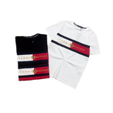 Tommy T Shirts Tommy Red Mosaic Embroidered Couple Soft round Neck Short Sleeve T-shirt