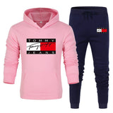 Tommy T Hoodie Casual Sports Suit Sweatpants