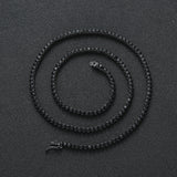 Zircon necklace 3 prong black tennis chain