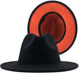 Walter White Fedora Woolen Hat Double-Sided Color Matching Felt Cap Flat Brim Fedora Hat
