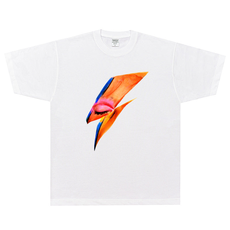 Rock Star T Shirt Retro Loose-Fitting Pure Cotton Short Sleeves