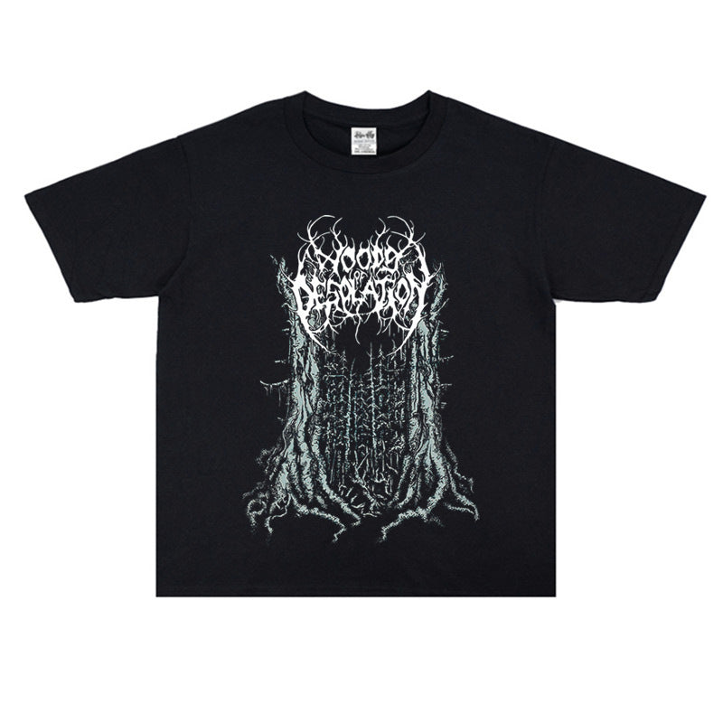 Rock Star T Shirt Woods of Settlement Band Washed Distressed T-shirt