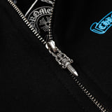 CHH Chrome Heart HoodieCH Premium Lightning Blue Zipper Hooded Sweater Jacket Cardigan
