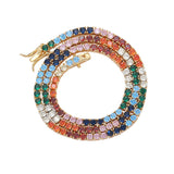 Zircon necklace colorful