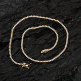 Zircon necklace three prongs zircon single row tennis chain