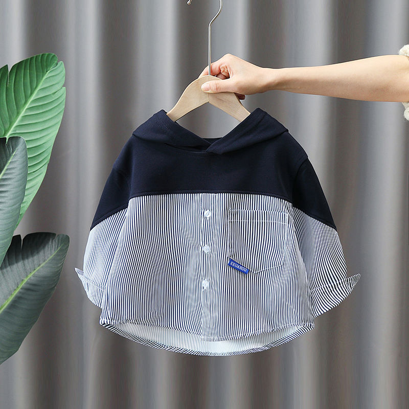 Boy Jacket Boy Shirt Coat Hooded Shirt Cool Handsome Baby Spring Clothing Top Fashion