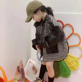 Girl Jacket Girls' Coat Plaid Coat Top