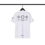 CHH Chrome Heart T Shirts Chrome Hearts Cross Sanskrit Print Short Sleeve Crew Neck T-Shirt