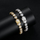 Zircon necklace copper inlaid zircon heart-shaped tennis bracelet