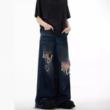 Unisex Jeans Old Washed Jeans High Street Loose